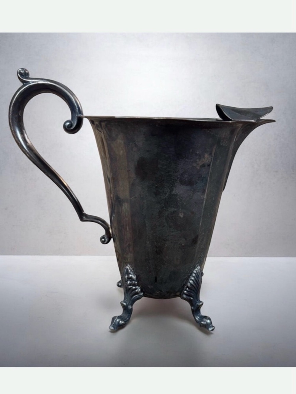 Early Lehman Bros Silver Plated Four Footed Pitcher With Ice Guard | A Treasure